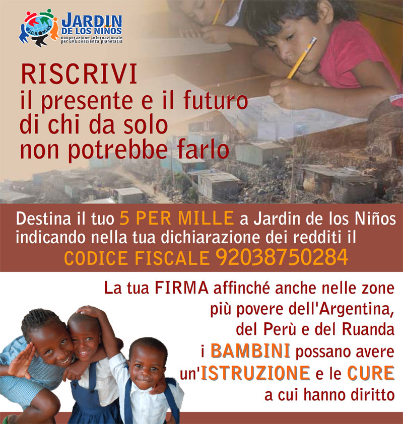 5 PER MILLE Jardin de los Niños Onlus 5 PER MILLE Jardin de los Niños Onlus